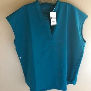 Figs Rafaela Scrub Top - Pacific Blue